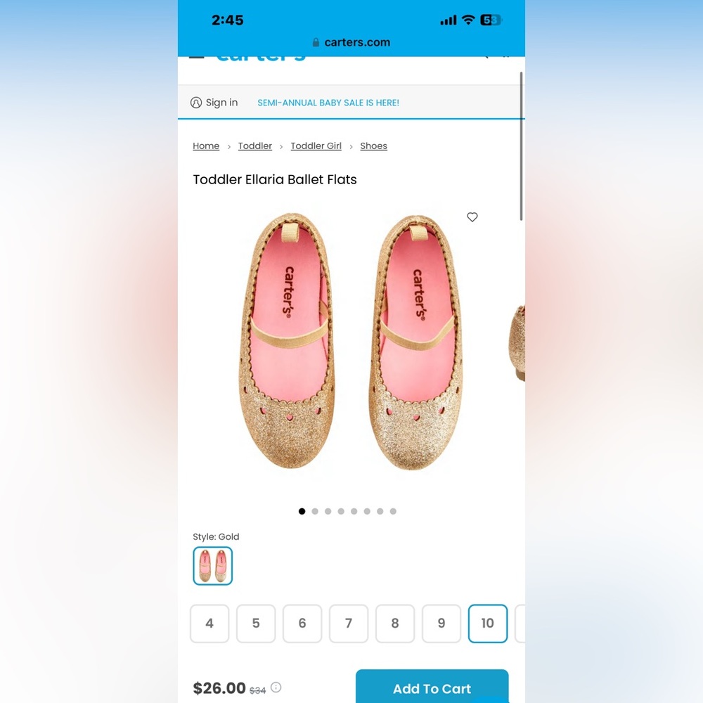 Toddler Ellaria Ballet Flats